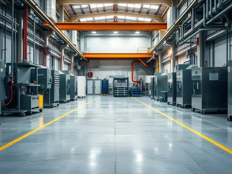 Factory floor after blasting